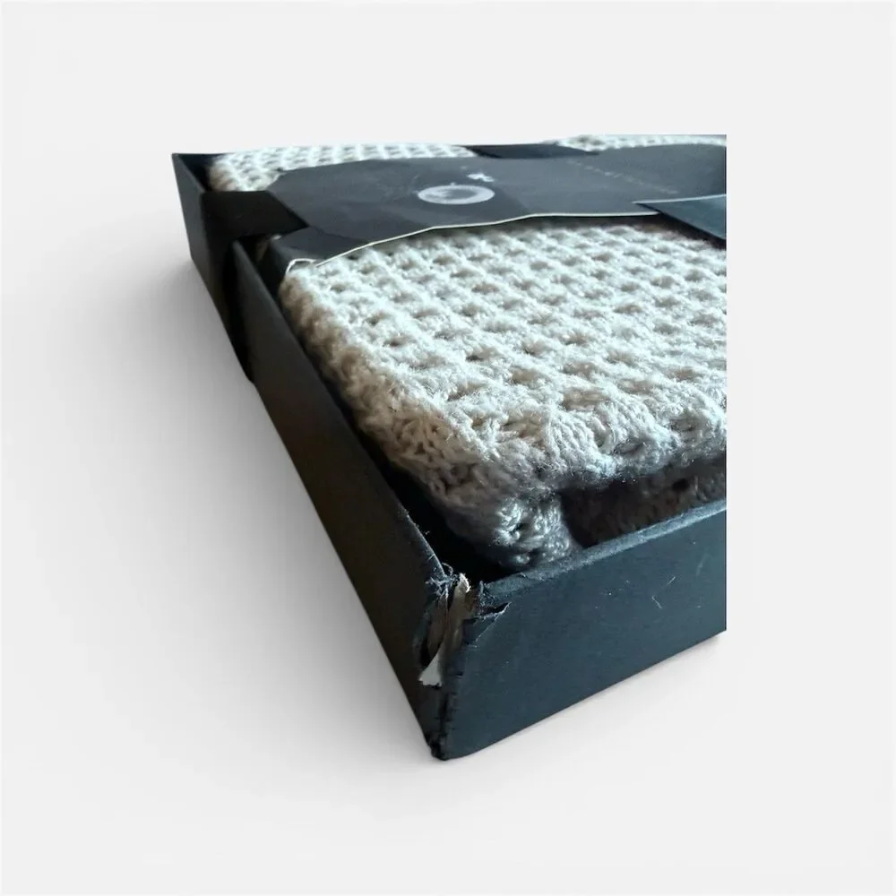 Donna Karan Open Knit Weave Throw Blanket in Natural Whisper 50x70
